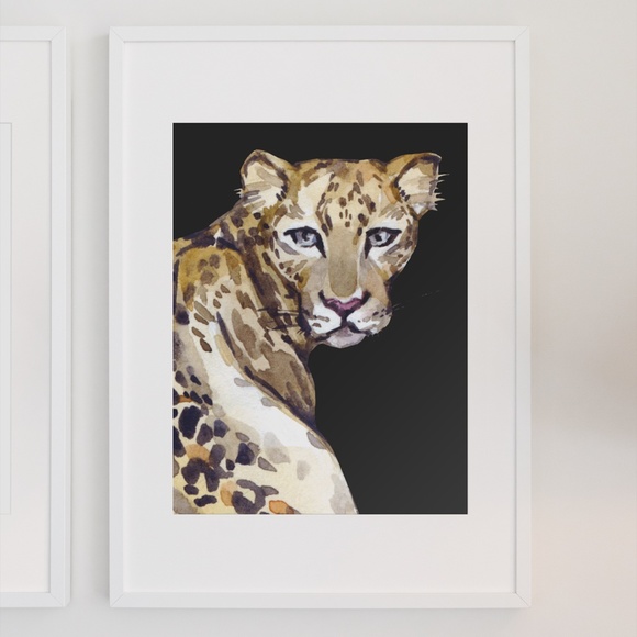 Jaguar Watercolor Wall Art Print Poster Unframed, Leopard Print - Picture 2 of 8